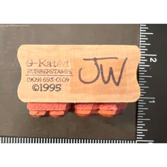 VINTAGE Wood mounted Rubber Stamp Lovebirds On Branch By G-Rated Rubberstamps - Picture 3 of 3